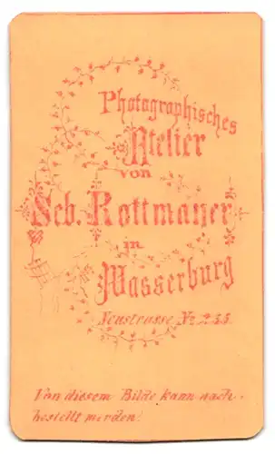 Fotografie Seb. Rottmayer, Wasserburg, Neustrasse 235, Junger Mann im Anzug mit Oberlippenbart und Taschenuhr