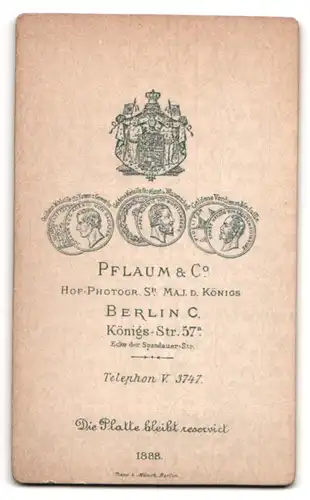 Fotografie Pflaum & Co., Berlin, Königstr. 57e, Dame in eleganter Kleidung mit Dutt und Halskette