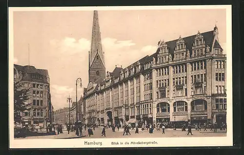 AK Hamburg, Blick in die Mönckebergstrasse