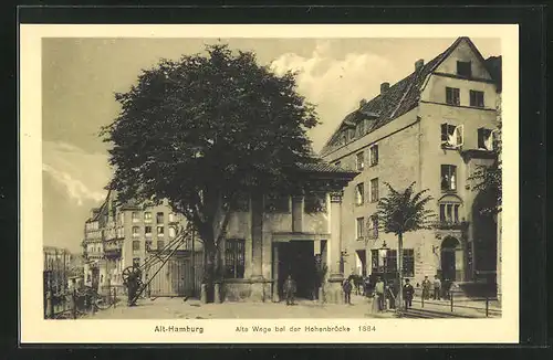 AK Hamburg, Alte Wage bei der Hohenbrücke 1884