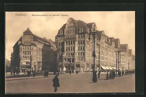 AK Hamburg, Mönckebergstrasse mit Barkhof, Seeburg