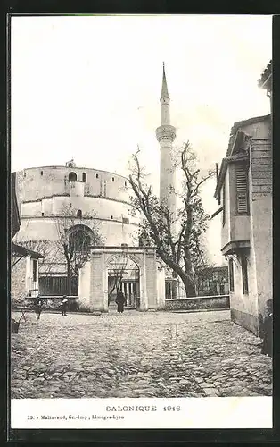 AK Salonique, Strassenpartie mit Gebäudeansicht 1916