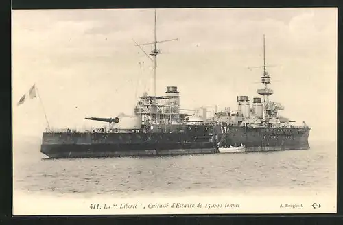 AK Kriegsschiff Liberté auf hoher See