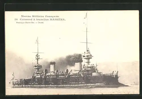 AK Kriegsschiff Masséna vor der Küste