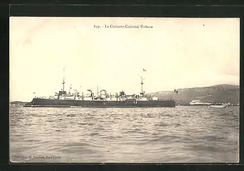 AK Kriegsschiff Pothuau vor der Küste