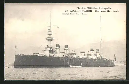 AK Kriegsschiff Marseillaise in Fahrt