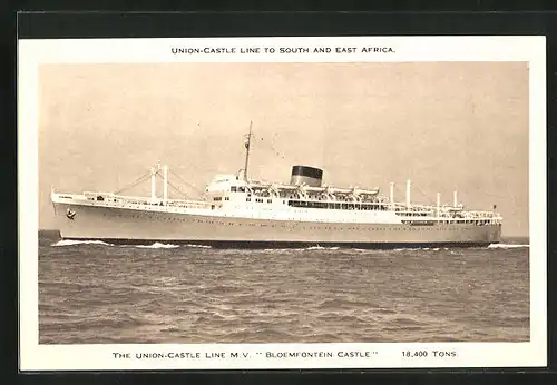 AK Passagierschiff Bloemfontein Castle, Union-Castle Line
