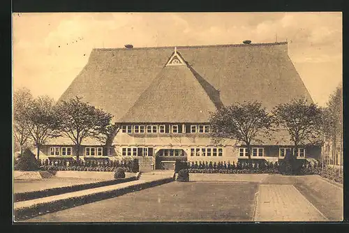 AK Hamburg-Altona, Gartenbau-Ausstellung 1914, Vorderansicht des Bauernhauses