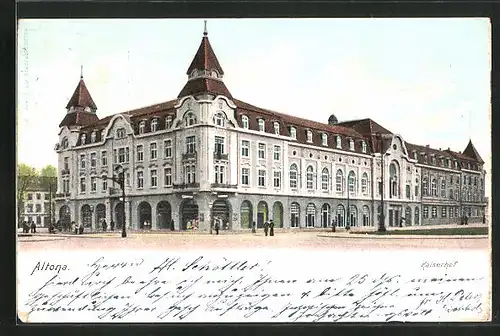 AK Hamburg-Altona, Hotel Kaiserhof an der Strassenecke