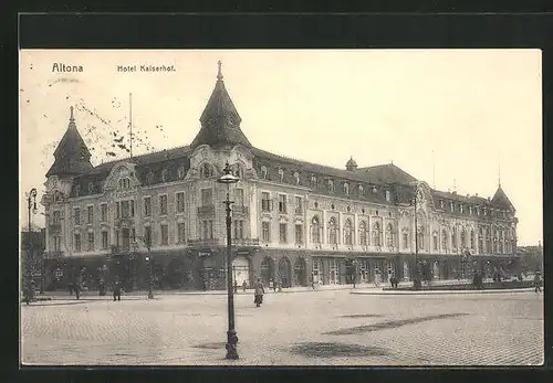 AK Hamburg-Altona, Hotel Kaiserhof an der Strassenecke