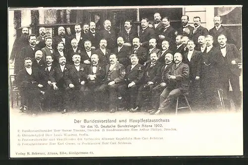 AK Hamburg-Altona, Der Bundesvorstand und Hauptfestausschuss für das 10. Deutsche Bundeskegeln 1902