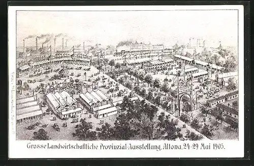 Künstler-AK Hamburg-Altona, Grosse Landwirtschaftliche Provinzial-Ausstellung, Mai 1905