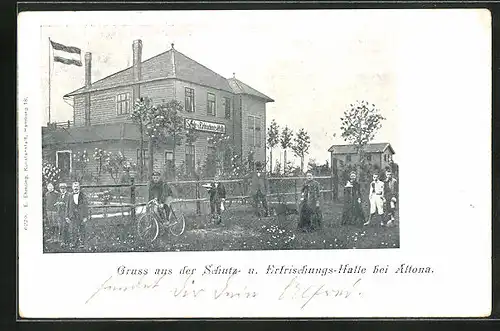 AK Hamburg-Altona, Gasthaus Schutz- und Erfrischungs-Halle