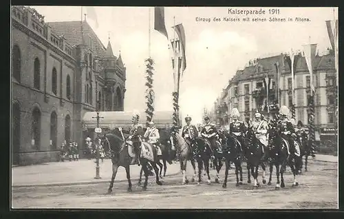 AK Hamburg-Altona, Kaiserparade 1911, Einzug des Kaisers