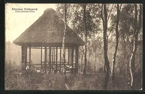 AK Hamburg-Altona, Aussichtspavillon im Volkspark