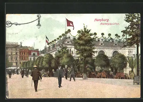 AK Hamburg-Neustadt, Alsterpavillon am Jungfernstieg