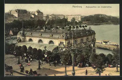 AK Hamburg-Neustadt, Alsterpavillon am Jungfernstieg