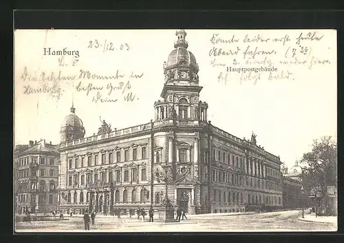 AK Hamburg-Neustadt, Hauptpostgebäude am Stephansplatz