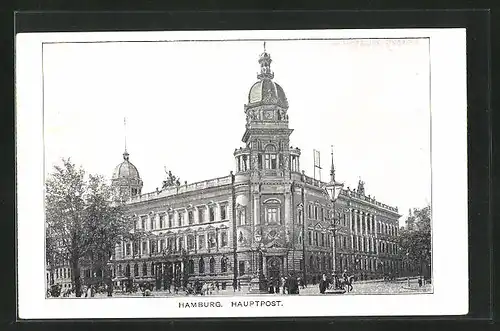 AK Hamburg-Neustadt, Hauptpost am Stephansplatz