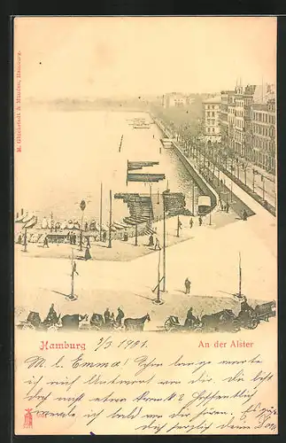 AK Hamburg-Neustadt, Partie an der Alster