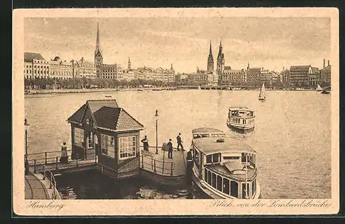 AK Hamburg-Neustadt, Blick von der Lombardsbrücke