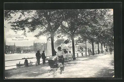 AK Hamburg-Neustadt, Blick von der Promenade zum neuen Jungfernstieg