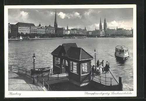 AK Hamburg-Neustadt, Dampferanlegesteg Lombardsbrücke