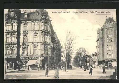 AK Hamburg-Eimsbüttel, Eppendorferweg Ecke Tornquiststrasse