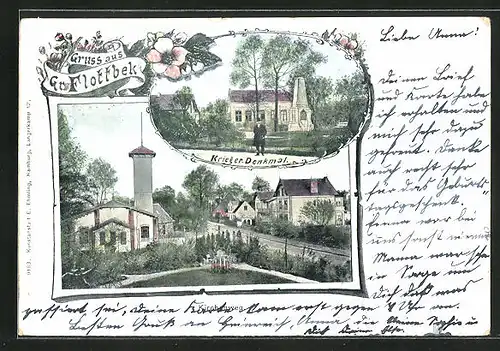 AK Hamburg-Flottbek, Krieger-Denkmal, Kirchenweg