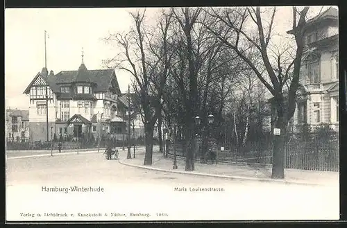 AK Hamburg-Winterhude, Maria-Louisen-Strasse mit Passanten