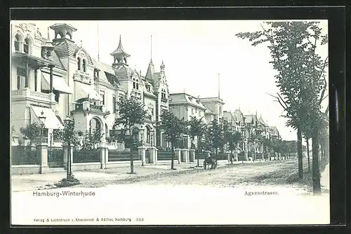 AK Hamburg-Winterhude, Blick in die Agnesstrasse