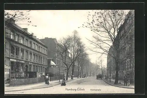 AK Hamburg-Eilbek, Blick in die Kibitzstrasse