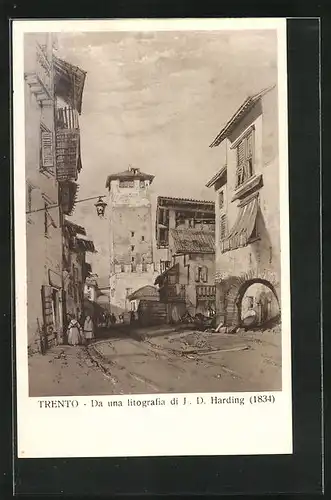 Künstler-AK Trento, Da una litografia di J.D. Harding