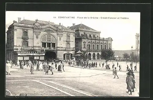 AK Constantine, Place de la Brèche - Crèdit Foncier et Thèatre