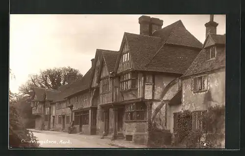 AK Chiddingstone, Strassenpartie mit Fachwerkhäusern