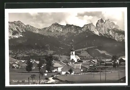 AK Tannheim, Ortsansicht mit Rote Flüh und Gimpel