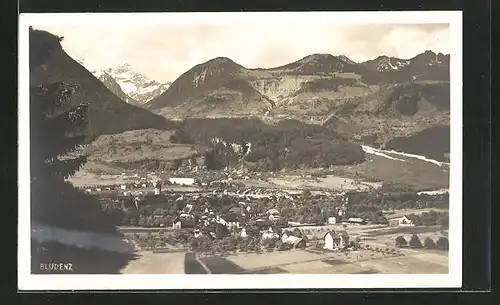 AK Bludenz, Gesamtansicht aus der Vogelschau