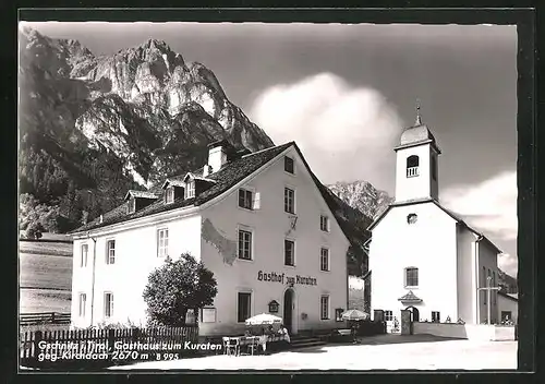 AK Gschnitz, Gasthaus zum Kuraten gegen Kirchdach