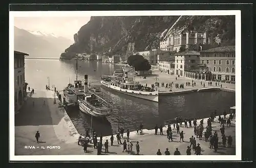 AK Riva, Il Porto, Hafen aus der Vogelschau