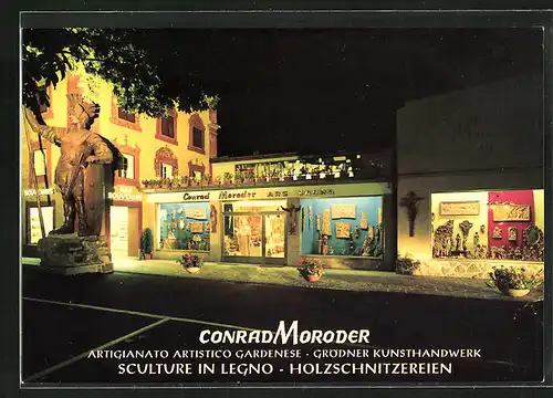 AK Ortisei, Holzschnitzereien Conrad Moroder