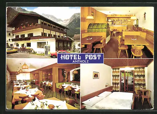AK Antholz, Hotel Post in vier Ansichten