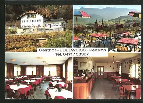 AK St. Nikolaus, Gasthof-Pension Edelweiss in vier Bildern