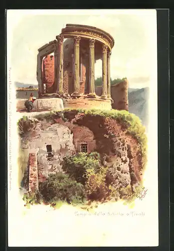 Lithographie Tivoli, Tempio della Sibilla