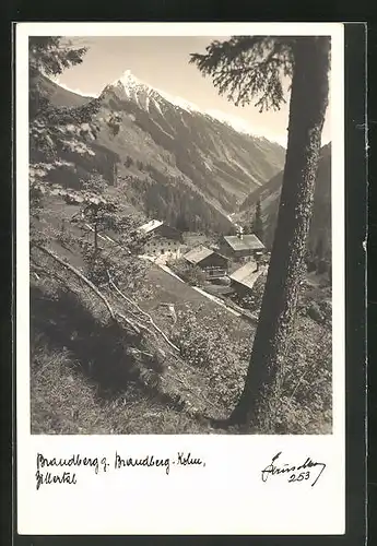 AK Brandberg im Zillertal, Teilansicht mit Gasthof Thanner