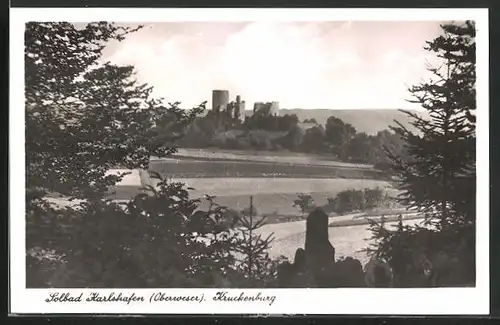 AK Karlshafen / Weser, Panoramablick auf die Kruckenburg