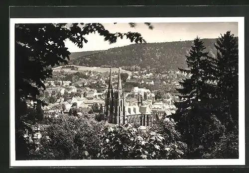 AK Marburg / Lahn, Gesamtansicht mit St. Elisabethkirche