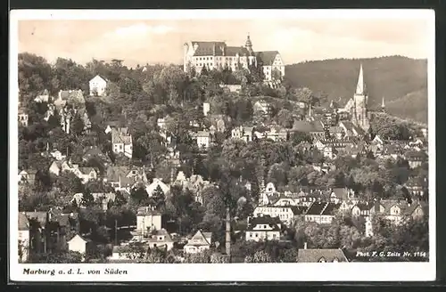 AK Marburg / Lahn, Panoramablick von Süden