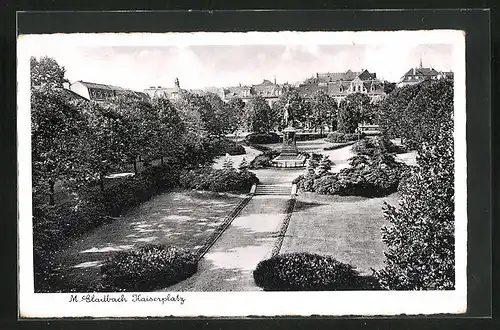 AK Mönchengladbach, Kaiserplatz mit Kaiser-Denkmal