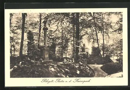 AK Rheydt, Kaiserpark mit Denkmal