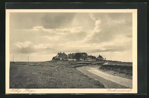 AK Hallig Hooge / Nordsee, an der Backenswarf